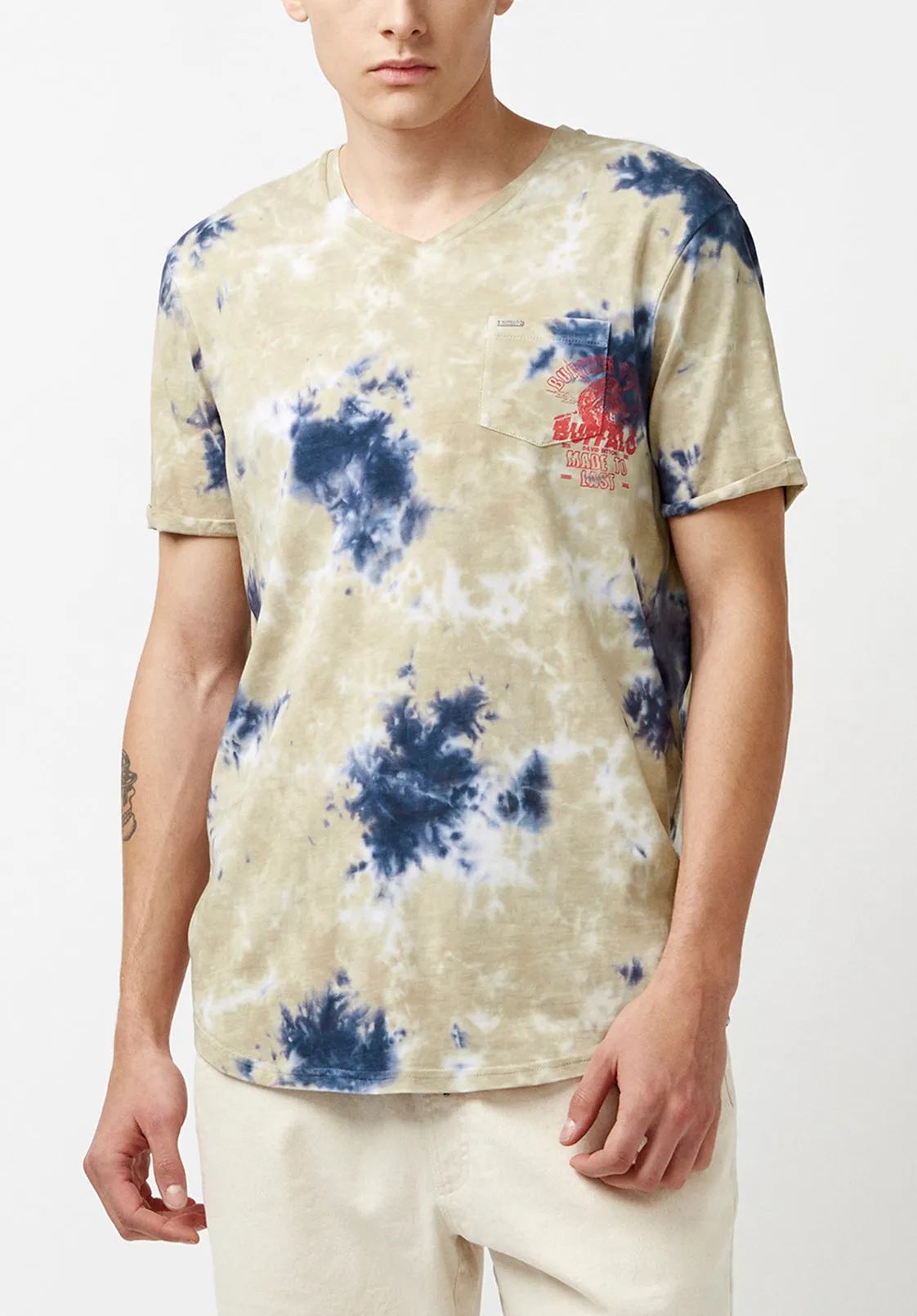 Kolis Tie Dye Beige T-Shirt - BM23933