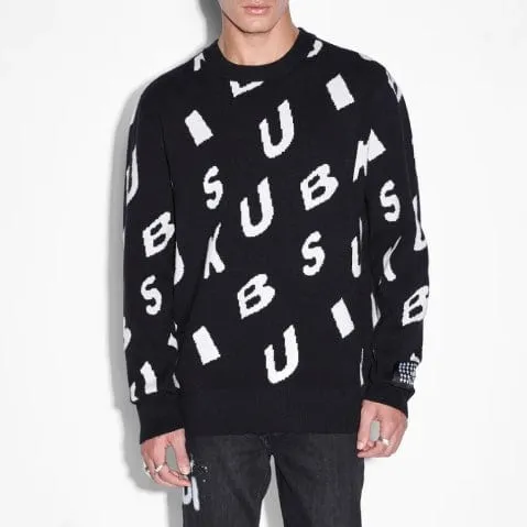 Ksubi Letters Knit Crewneck (Black) MFA23KW001