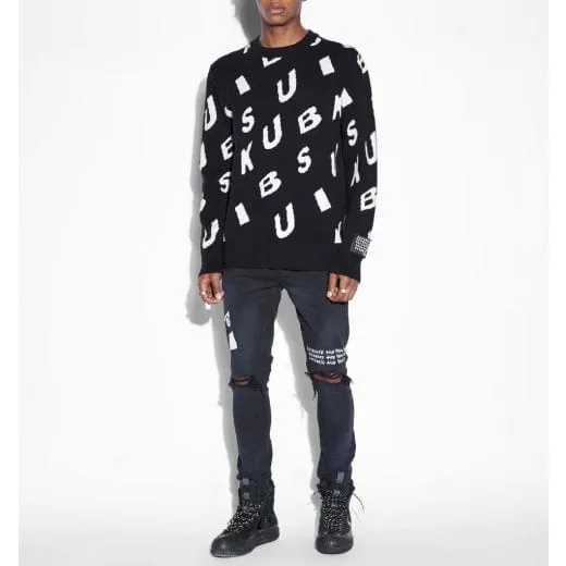 Ksubi Letters Knit Crewneck (Black) MFA23KW001