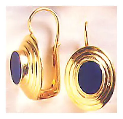 Lapis Disc Earrings