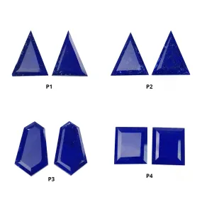 Lapis Lazuli Gemstone Normal Cut : Natural Untreated Unheated Blue Lapis Triangle Cushion & Uneven Shape