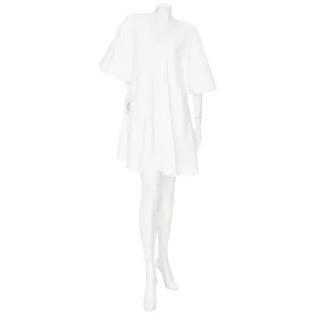 Lianne White Cotton V-Neck Tent Dress