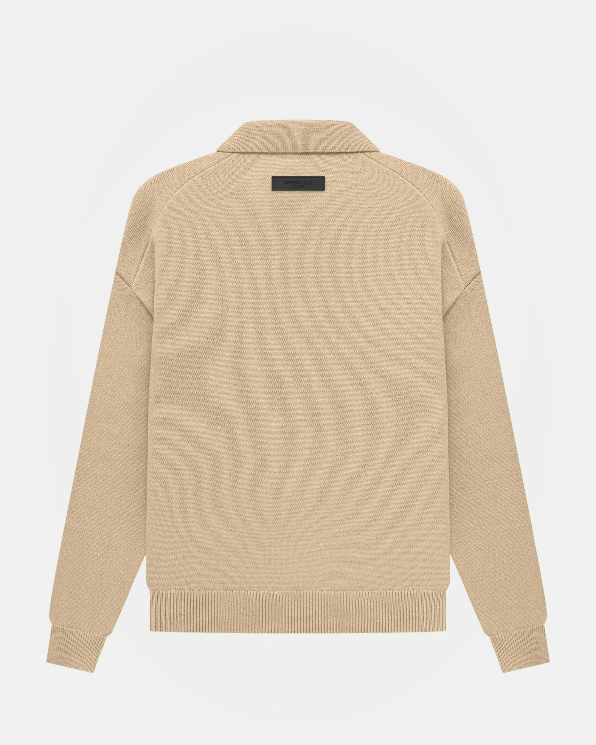 Long Sleeve Polo in Sand