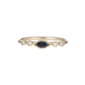 Marquise Sapphire Dew Ring