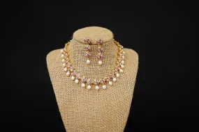 Meenaz fresh water pearl necklace set (SHIPS IN 4 WEEKS  )