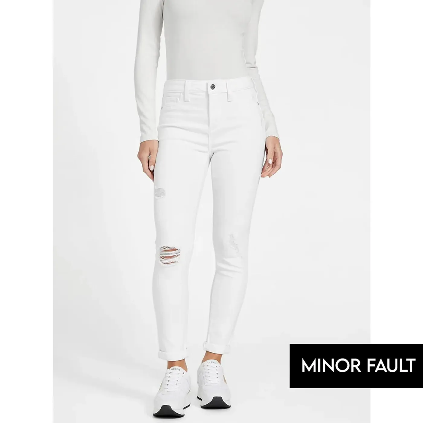 (Minor Fault) White Skinny Ripped Jeans