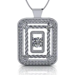 Moissanite Rectangle Pendant Necklace 3.11 CTW