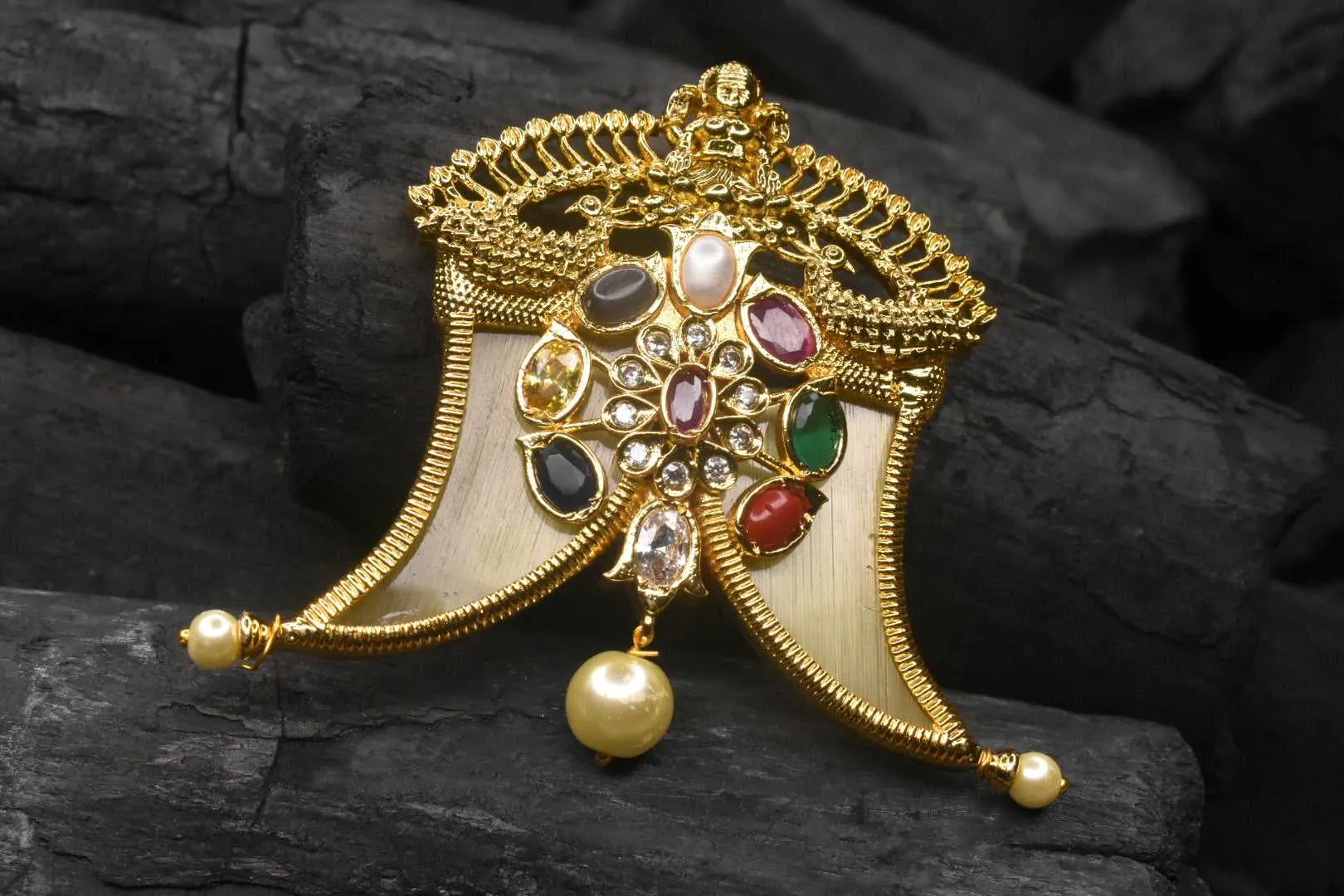 One Gram Gold Navratna Puligoru Pendent