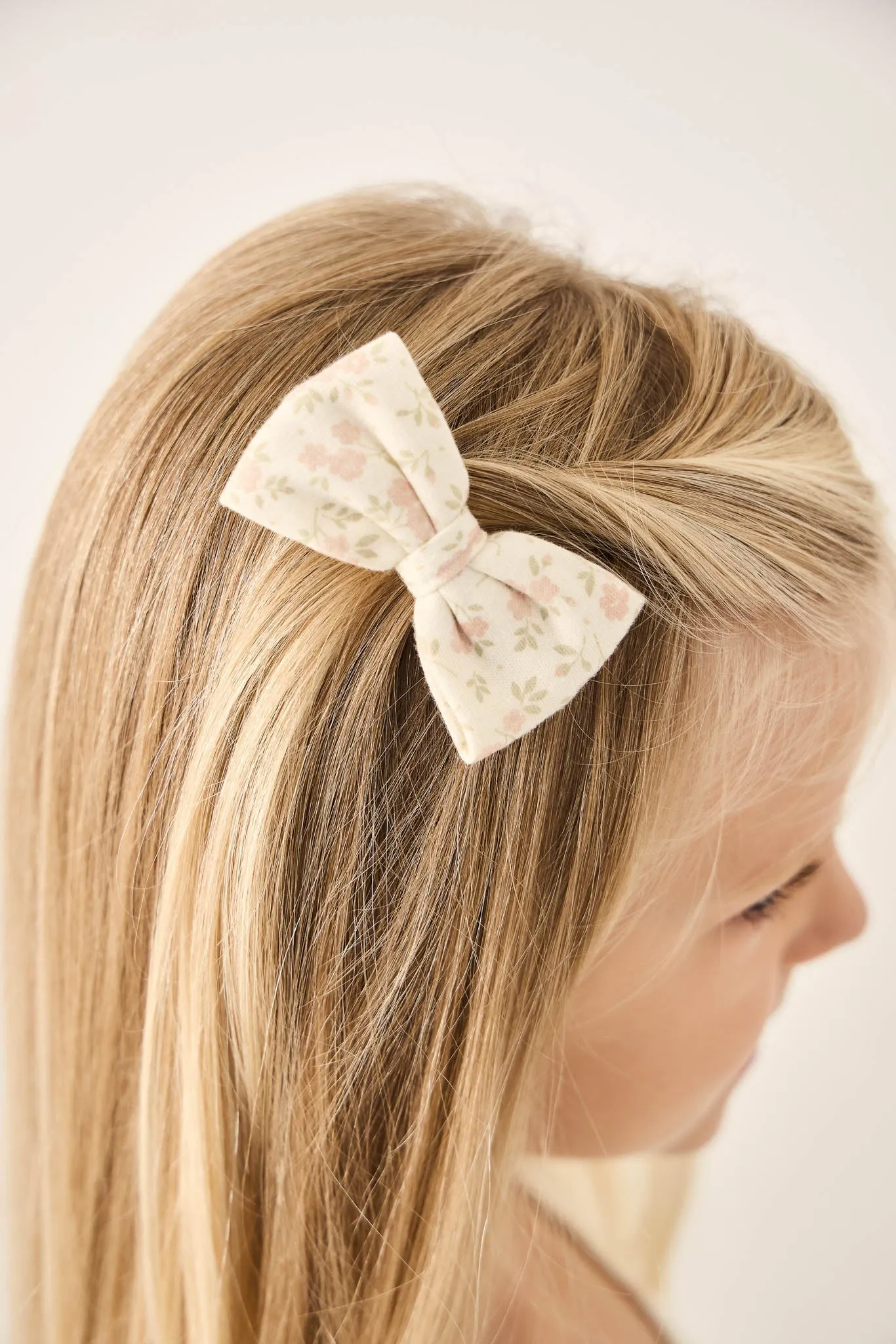 Organic Cotton Bow 2PK - Rosalie Floral Mauve