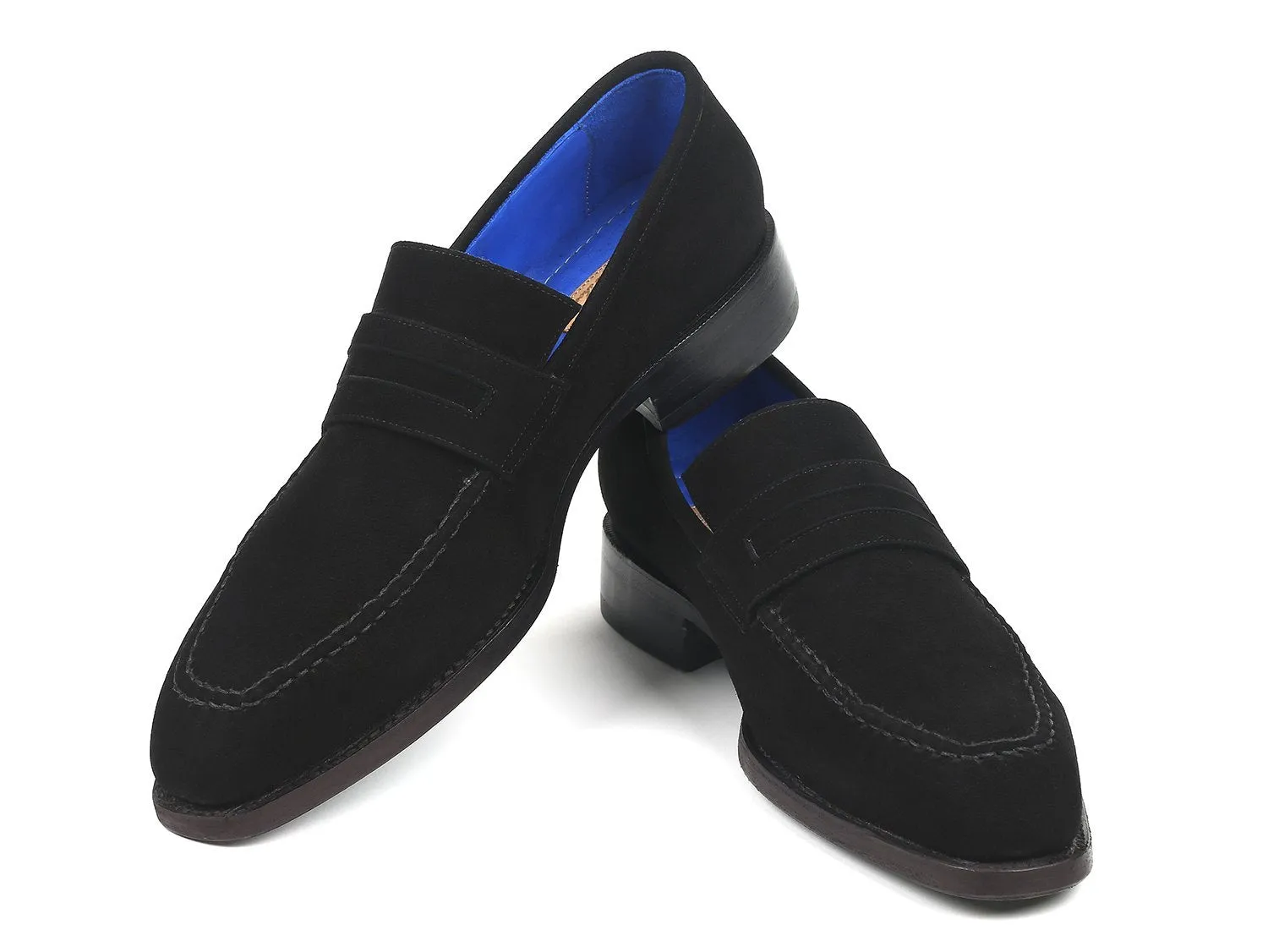 Paul Parkman Black Suede Goodyear Welted Loafers (ID#38AX95)