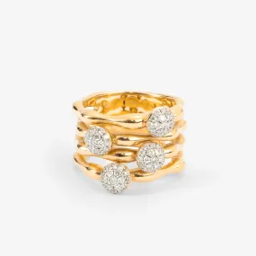 Pave Intertwined Bubble Ring 18K Rose Gold