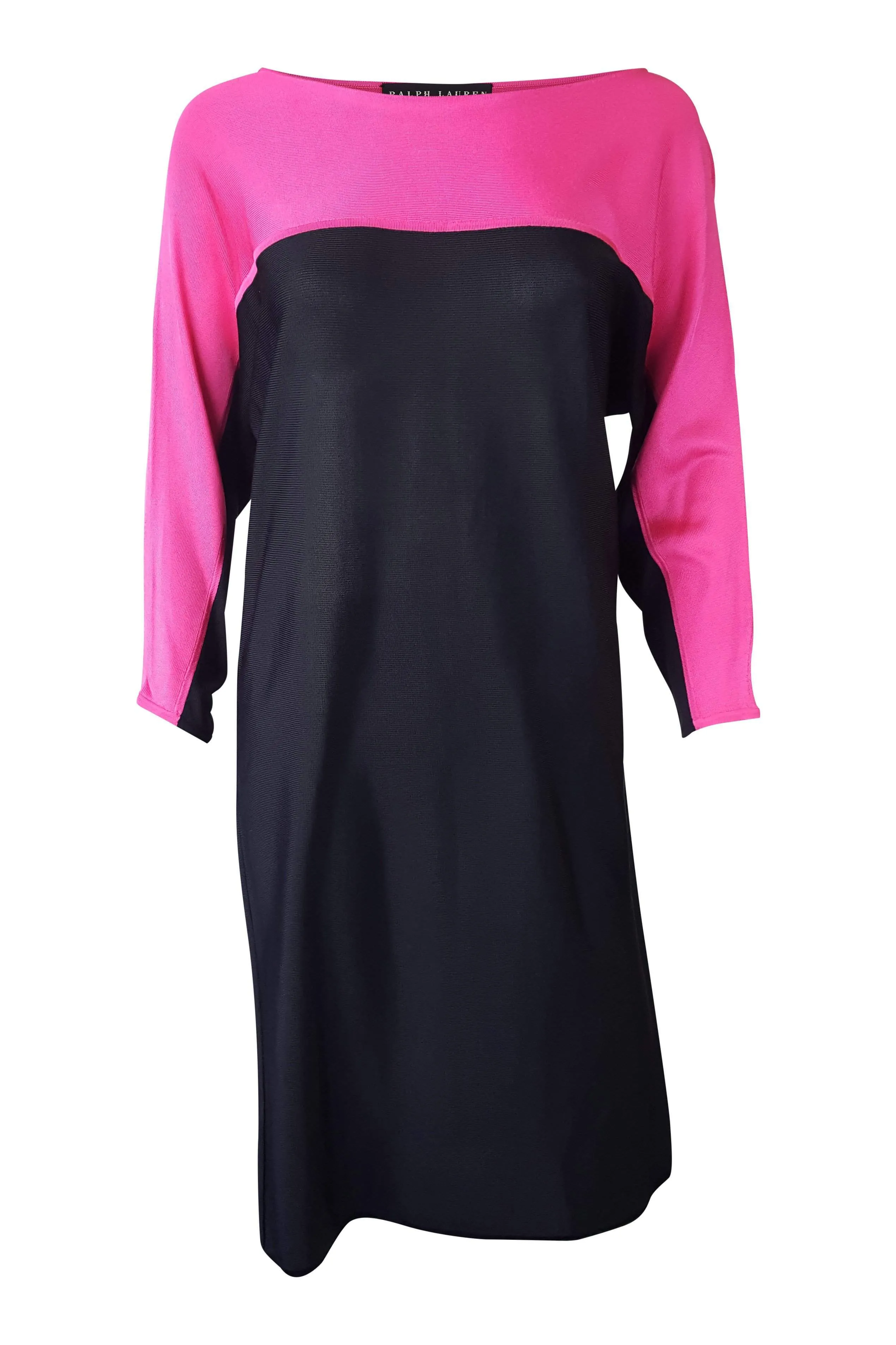 RALPH LAUREN Black and Pink Colour Block T-Shirt Dress (M)