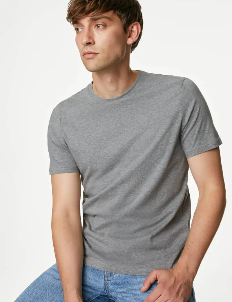 Regular Fit Pure Cotton Crew Neck T-Shirt