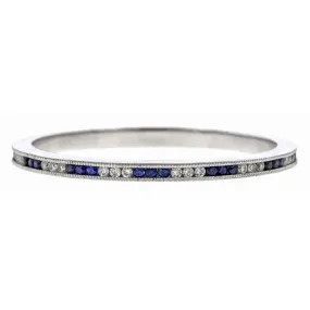 Sapphire & Diamond Eternity Wedding Band