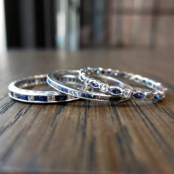 Sapphire & Diamond Eternity Wedding Band