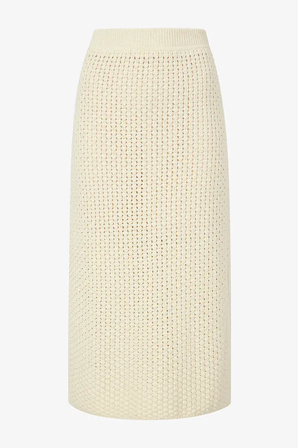 Senga Skirt - Popcorn Knit :: Coconut