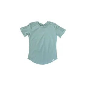 Short Sleeve Biker Shirt- Seafoam