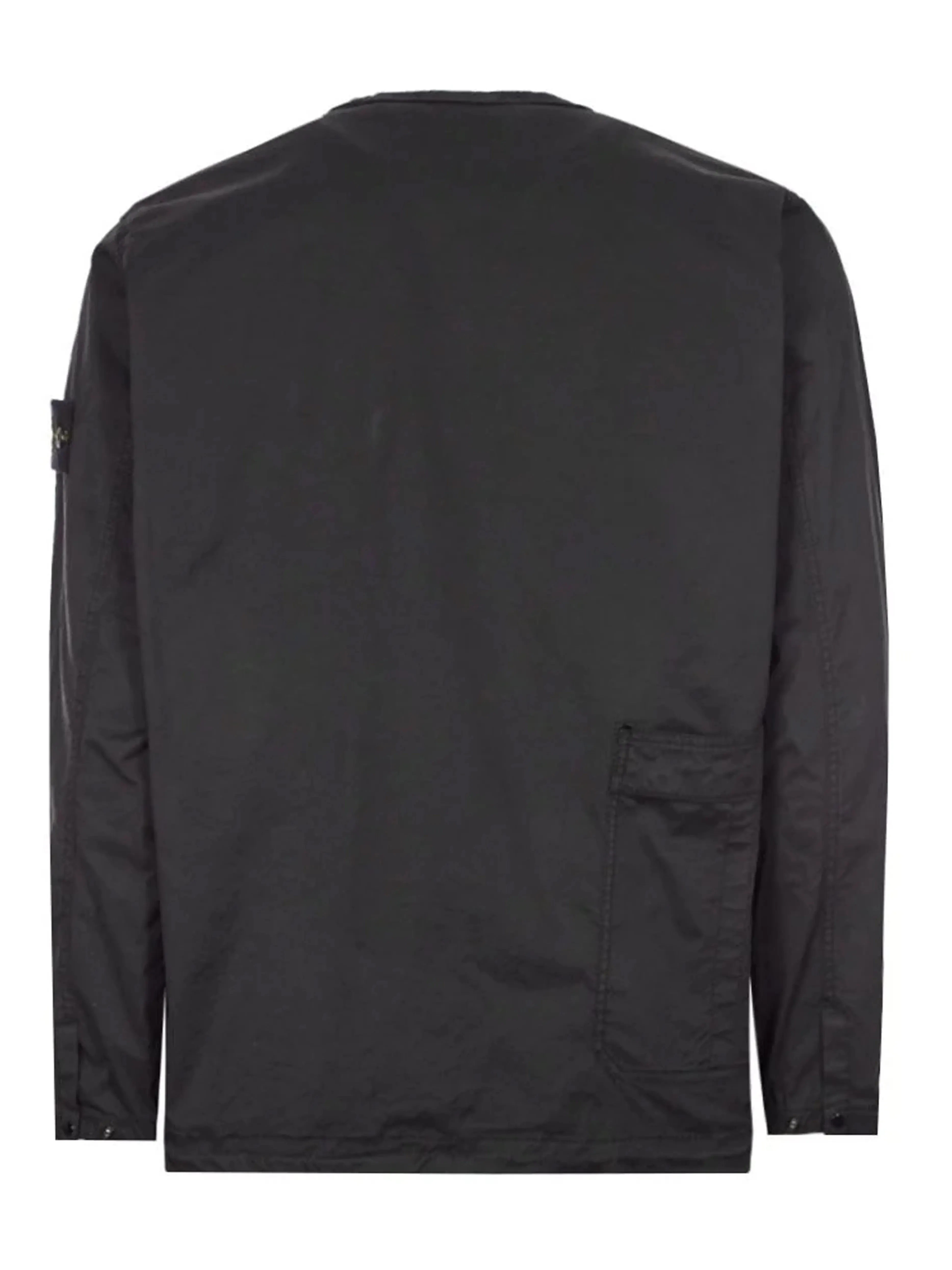 Stone Island Pullover Cotton Twill Crewneck Overshirt Black