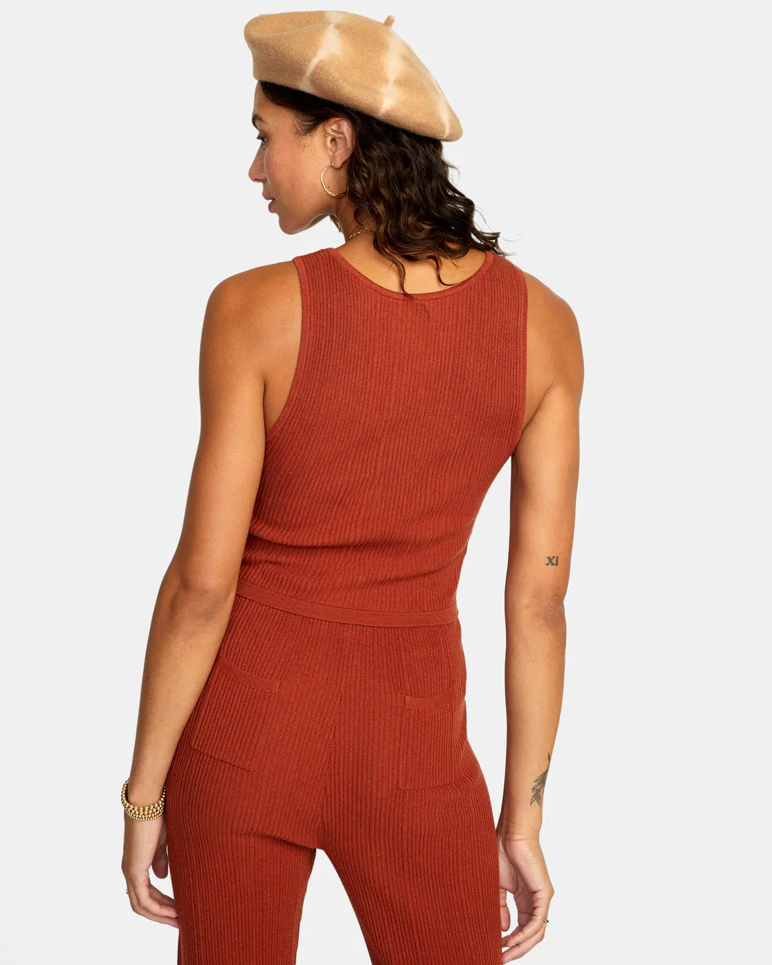 Swerve Cropped Tank Top - Arabian Spice