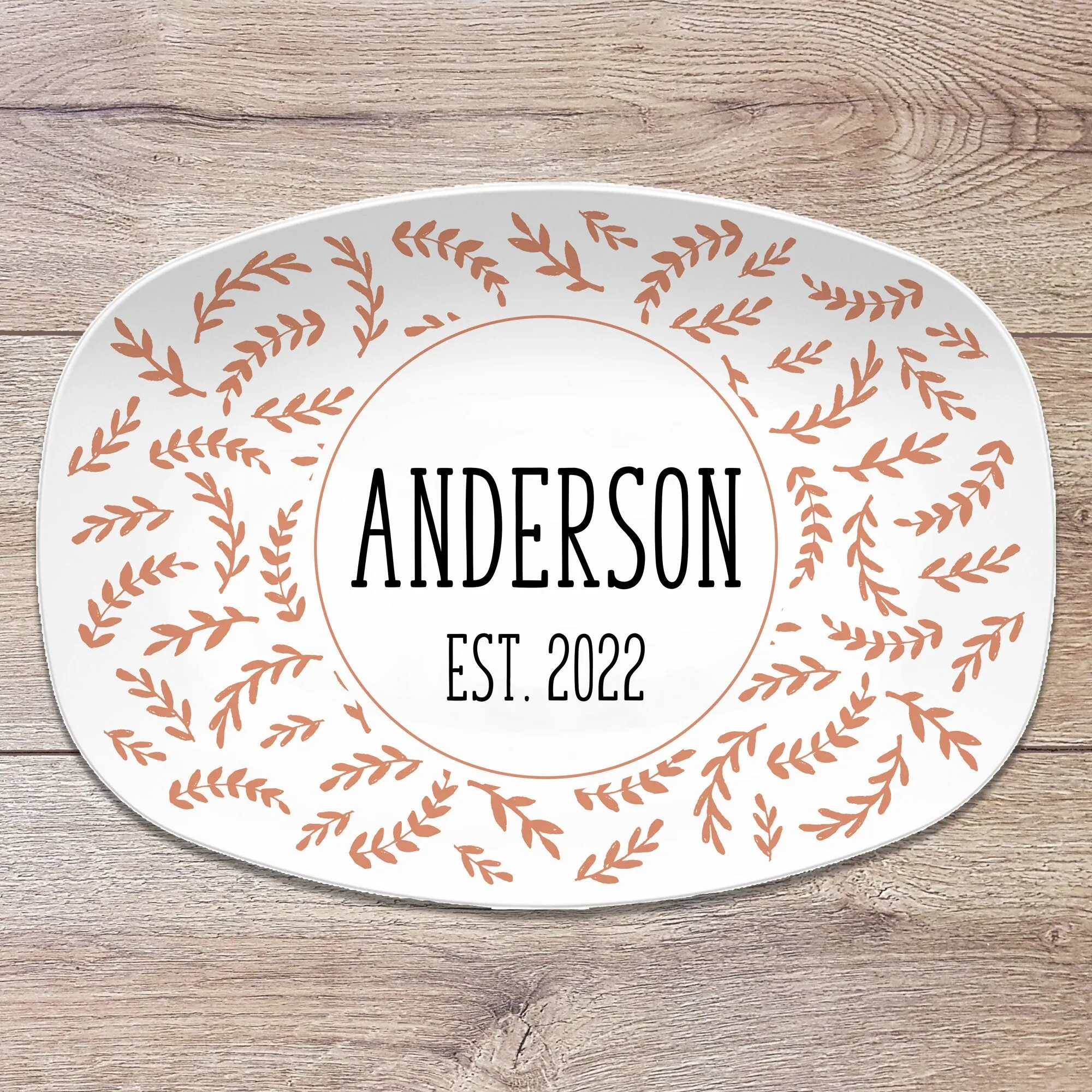 Terracotta Leaf Personalized Platter