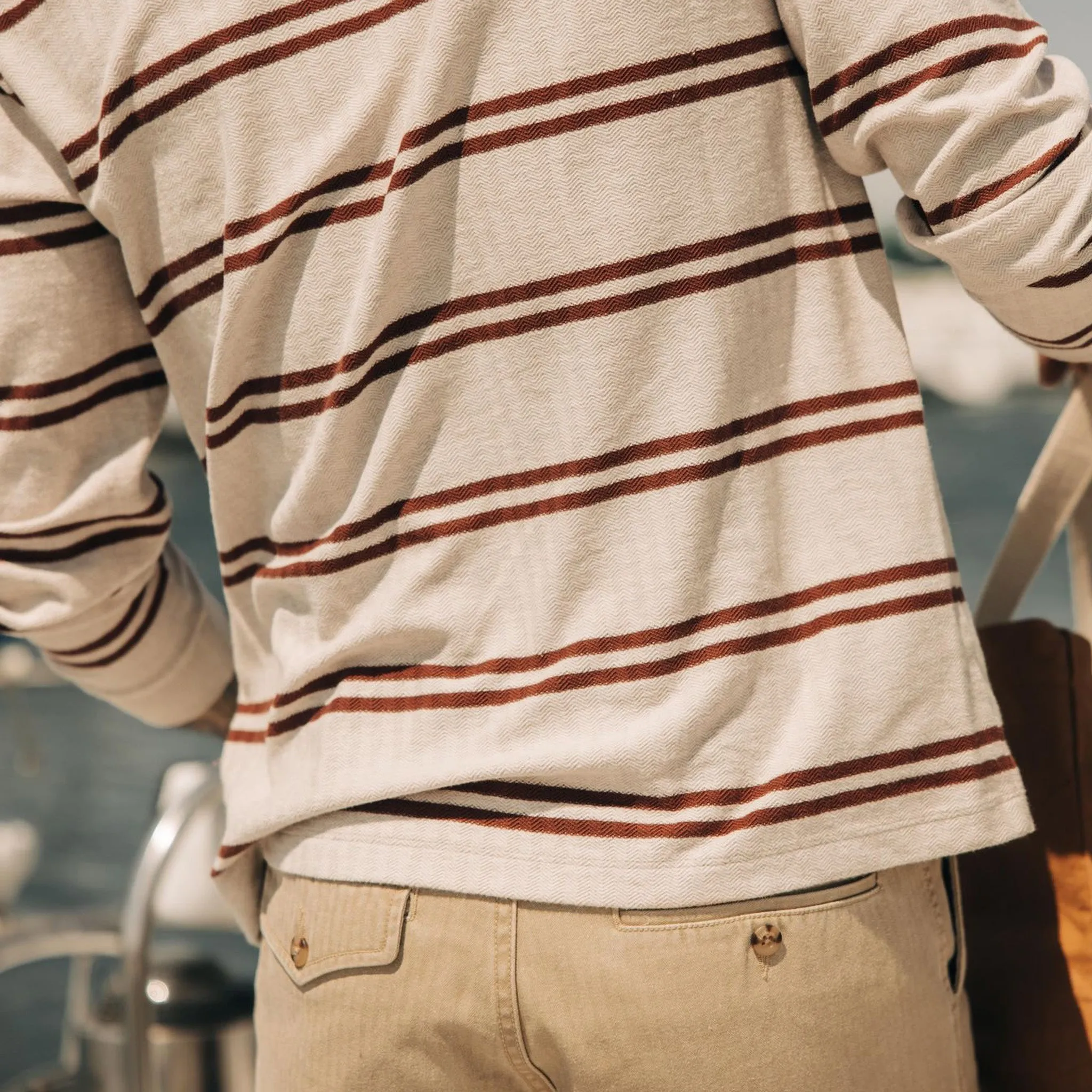 The Colton Crew in Oat Heathered Stripe