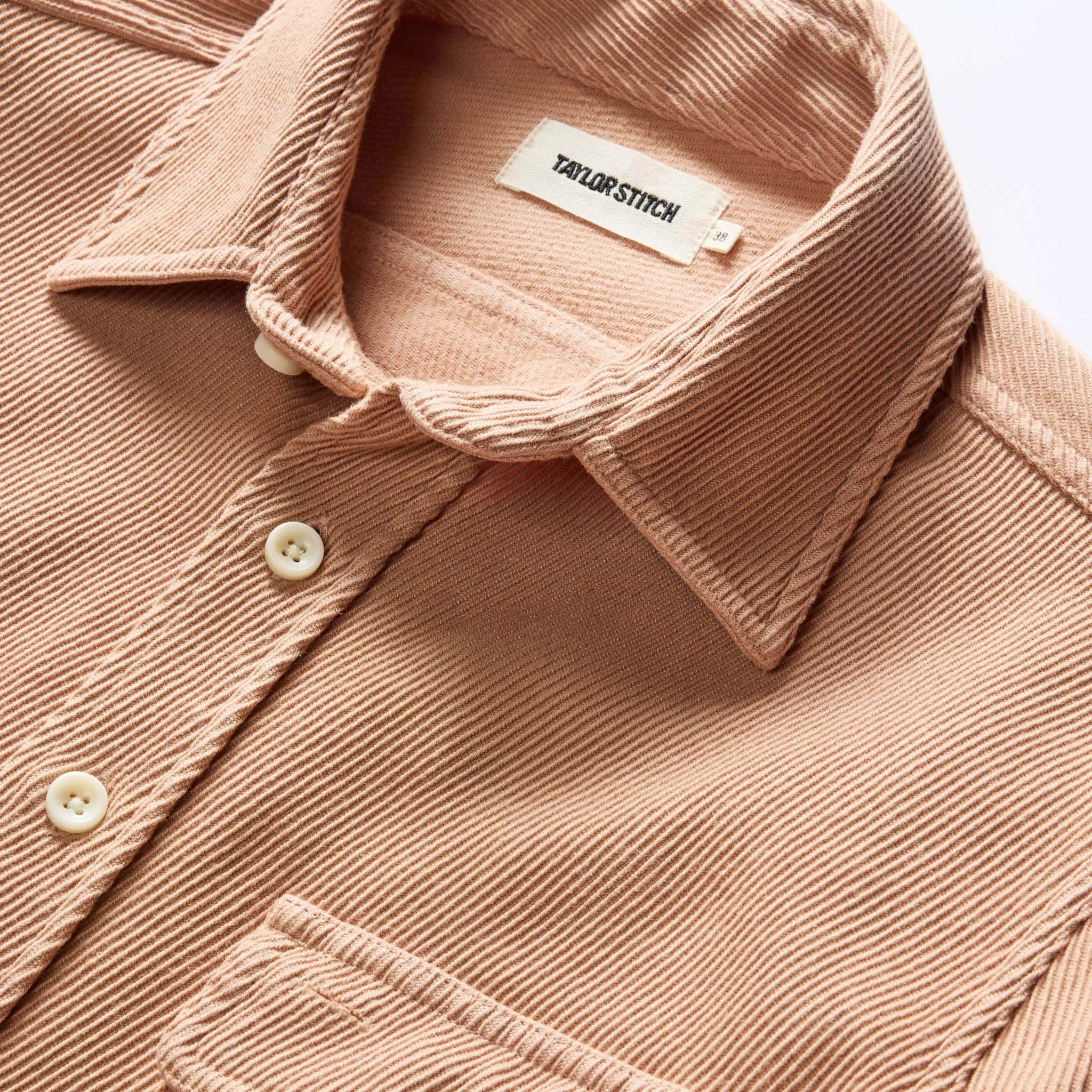 The Ledge Shirt in Dusty Coral Twill