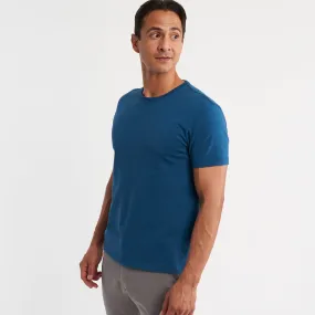 Tidal Blue Pima Cotton Crew Neck Tee