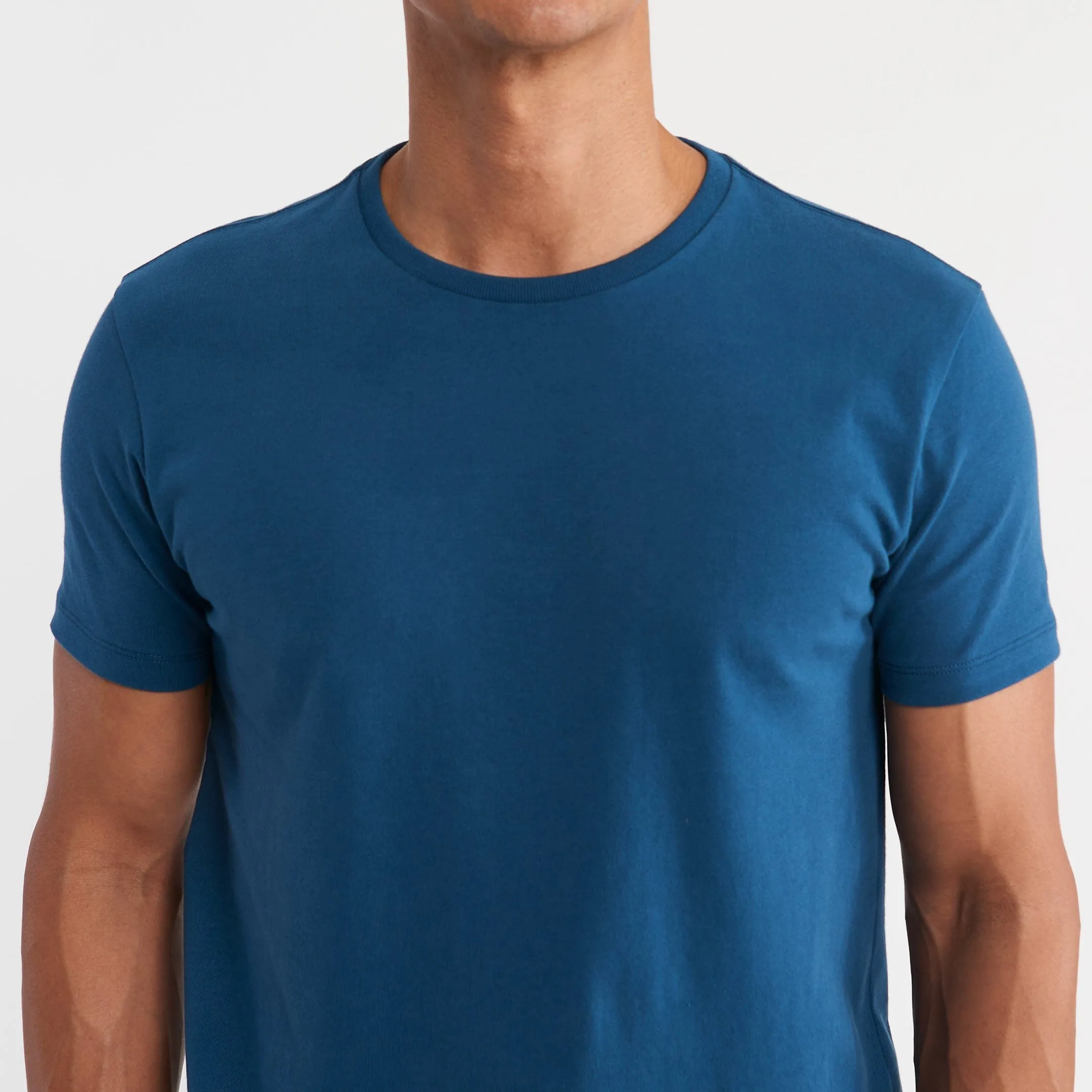 Tidal Blue Pima Cotton Crew Neck Tee