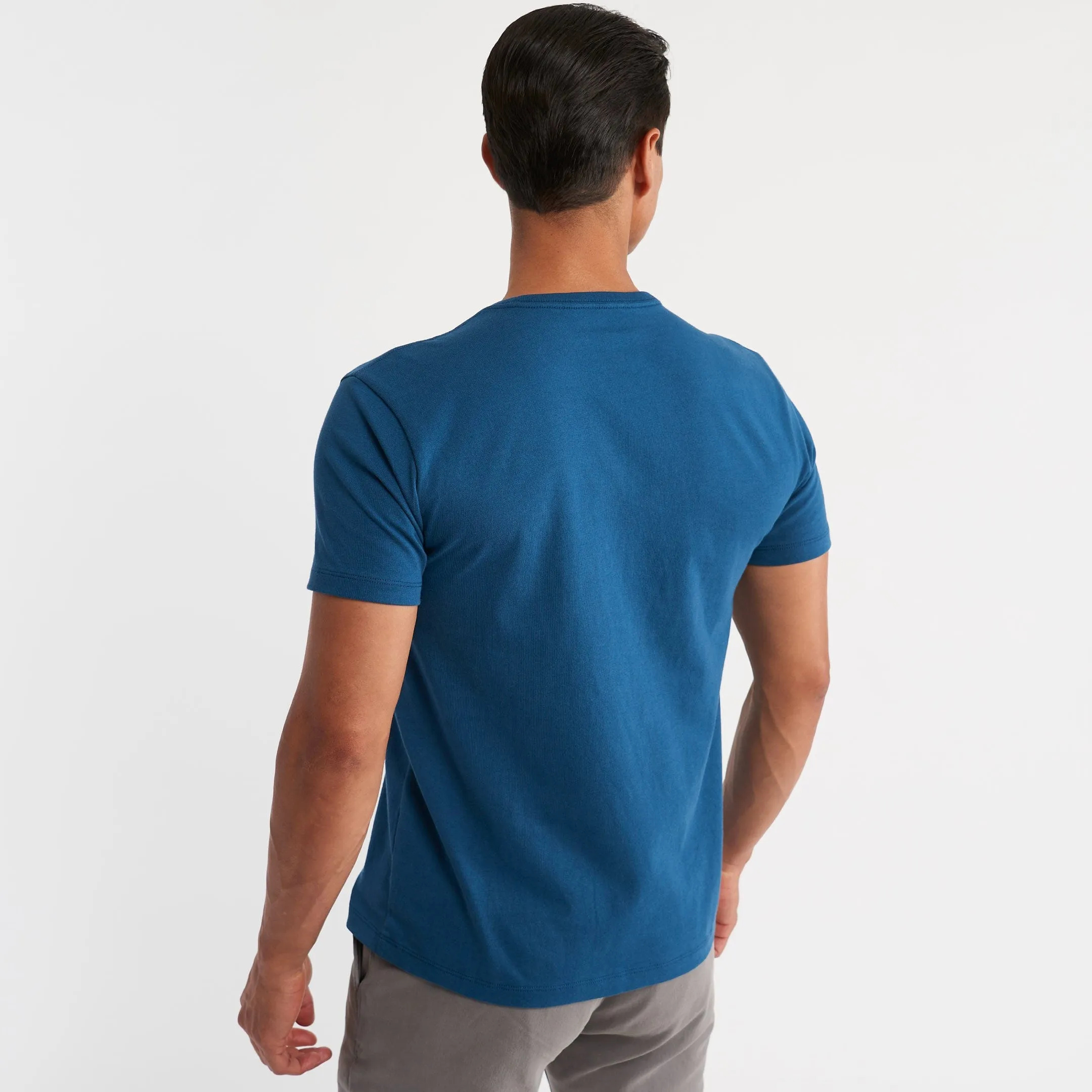 Tidal Blue Pima Cotton Crew Neck Tee