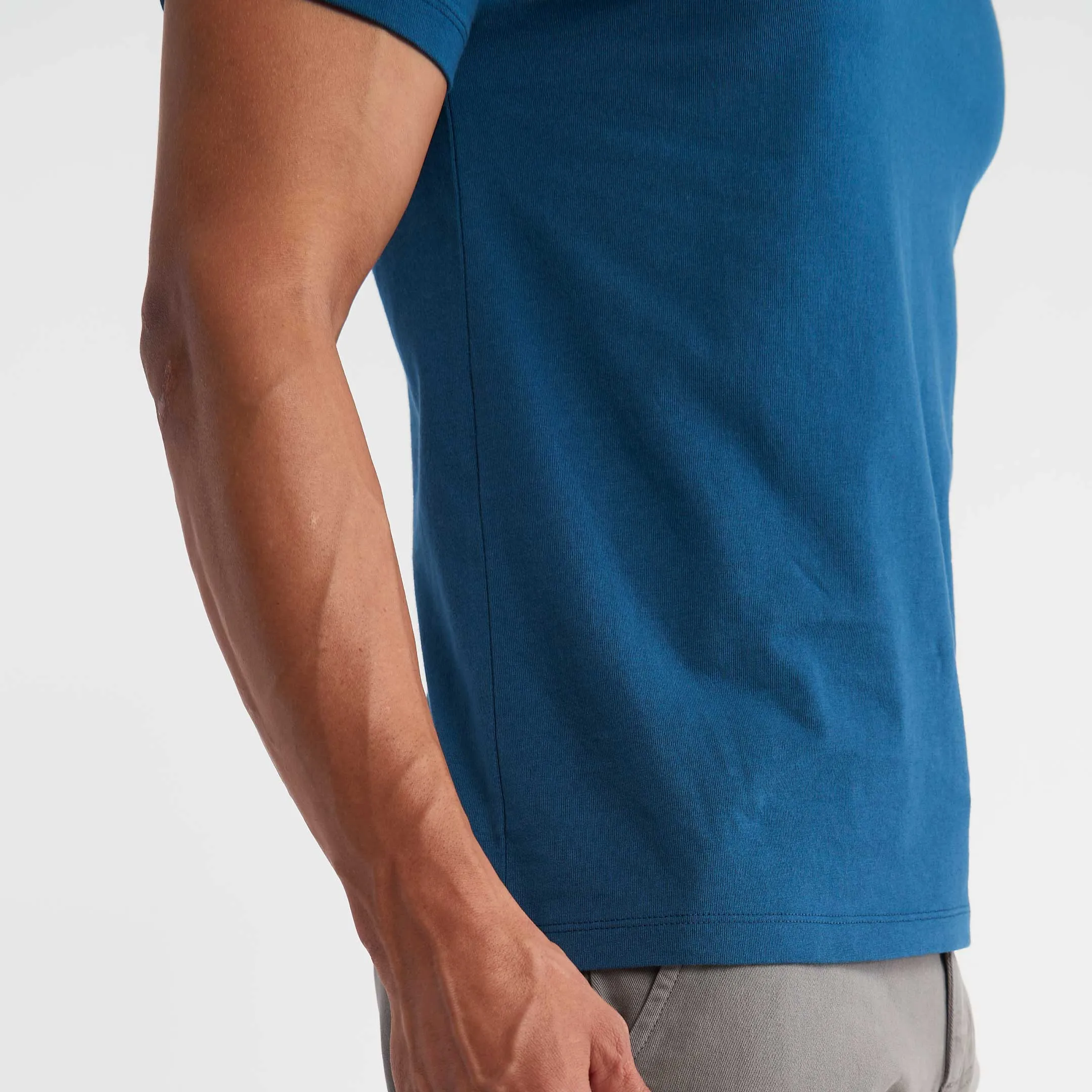 Tidal Blue Pima Cotton Crew Neck Tee