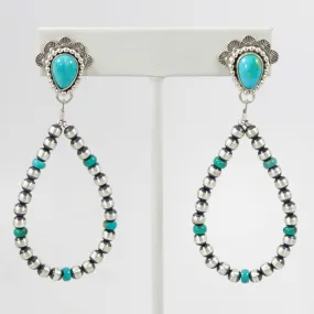 Turquoise and Bead Earrings