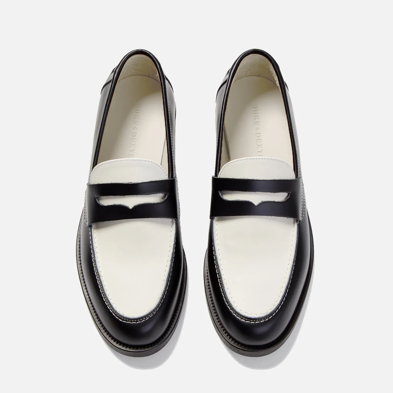 Wilde Black   White Penny Loafer - Men's