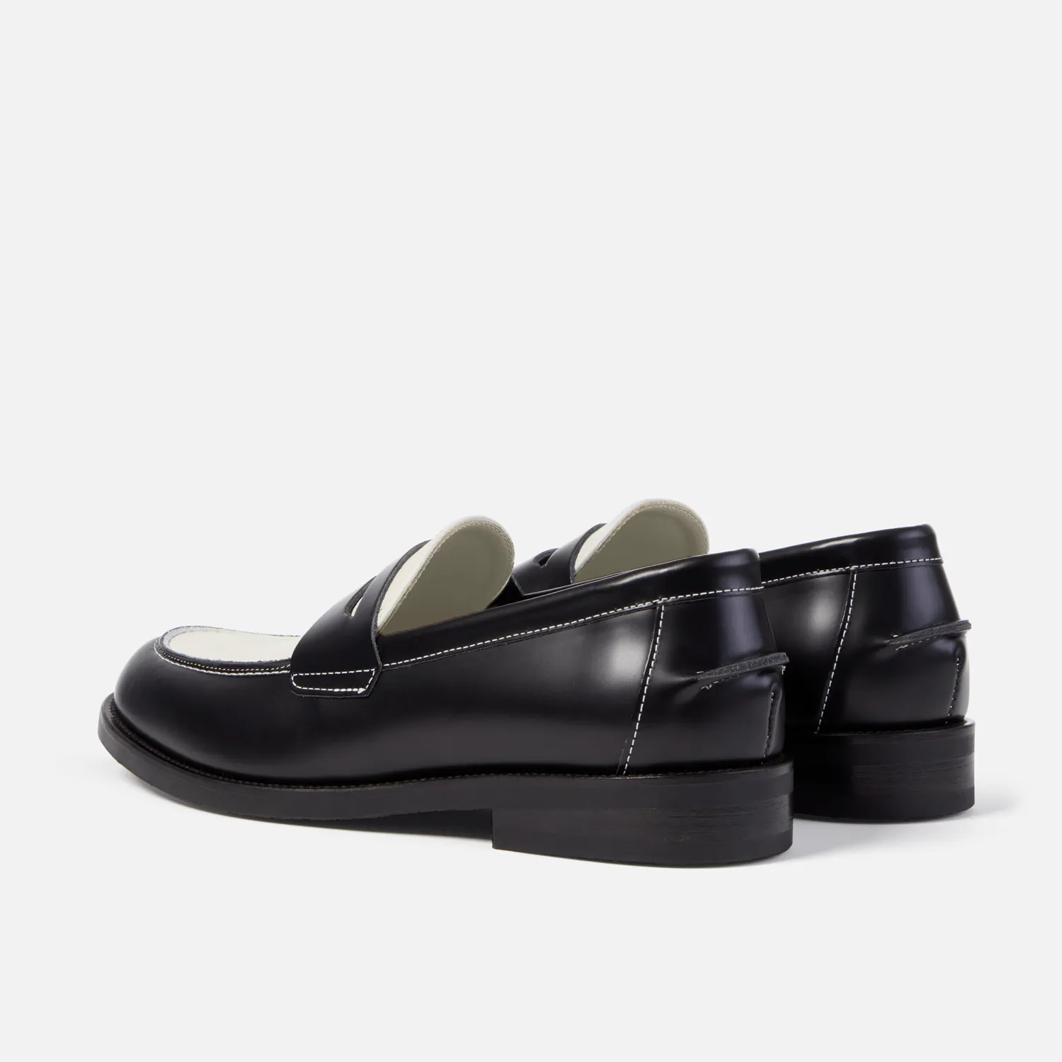 Wilde Black   White Penny Loafer - Men's