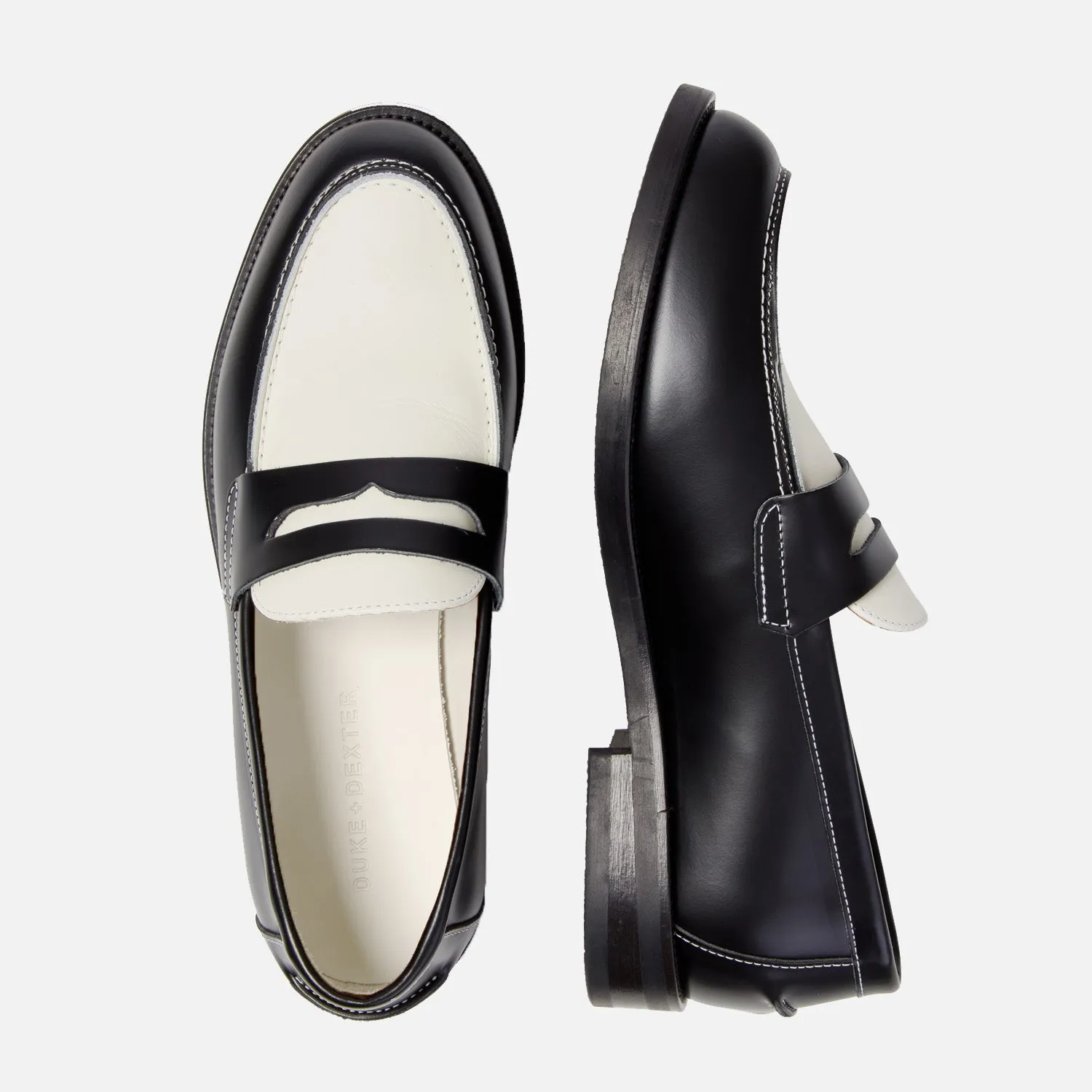 Wilde Black   White Penny Loafer - Men's