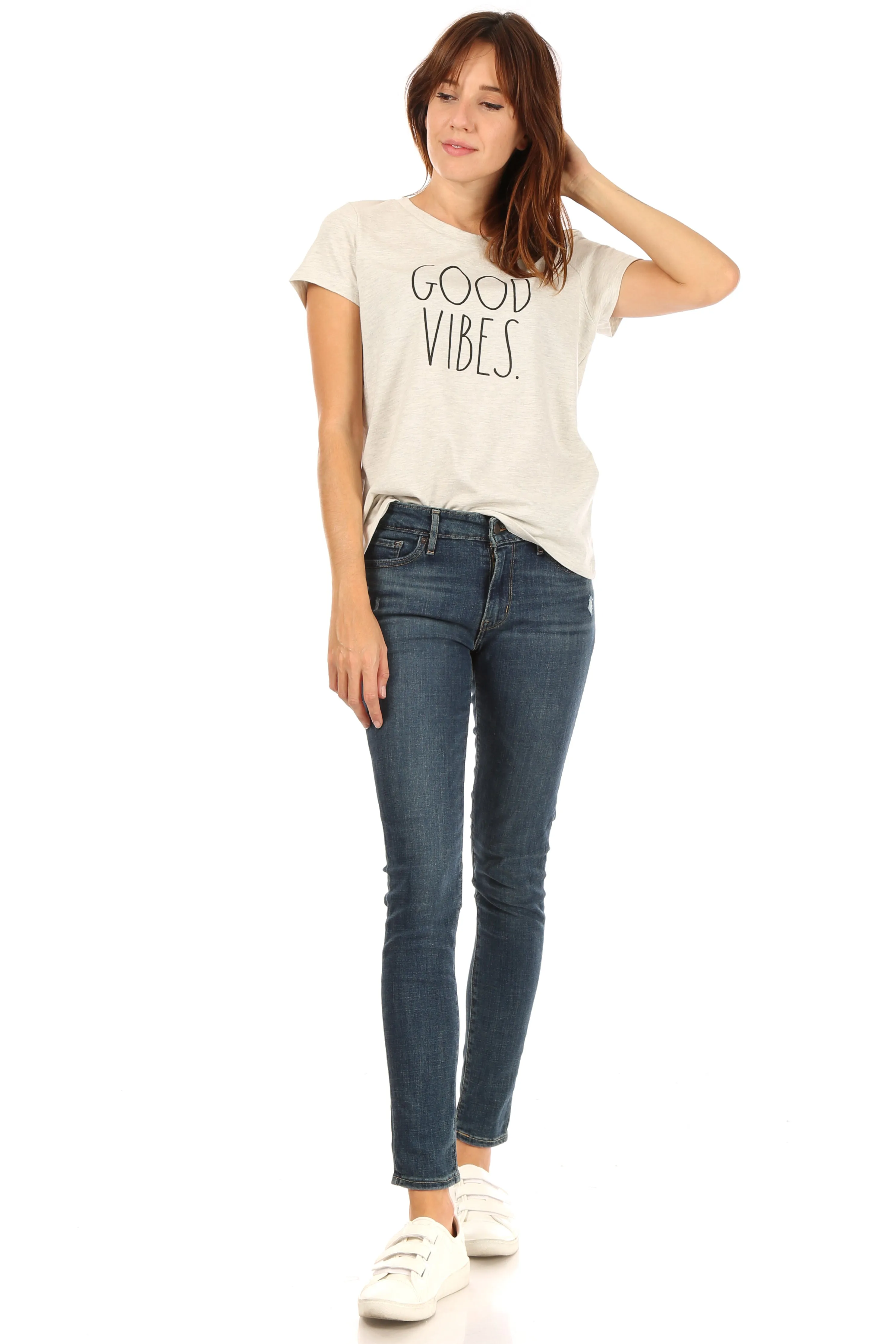 Women's "GOOD VIBES" Short Sleeve Icon T-Shirt